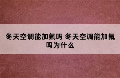 冬天空调能加氟吗 冬天空调能加氟吗为什么